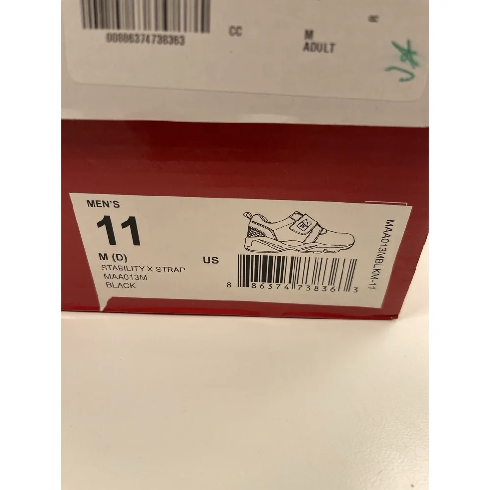 Propet Stability X Strap Mens 11 Black Sneakers